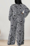 Paarse Casual Print Bandage Patchwork V-hals Plus Size Jumpsuits