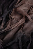 Borla casual tie dye marrom regular de cintura média Calças de baixo estampadas completas