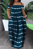 Абрикосовое повседневное платье с принтом в стиле пэчворк и карманом с открытыми плечами Платье-фонарик Платья