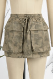 Camouflage Casual Street Simplicity Poche à imprimé camouflage Regular Straight Full Print Bottoms