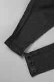 Svarta sexiga sportkläder Enkelhet Solid Square Krage Skinny Bodysuits