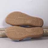 Light Blue Casual Daily Hollowed Out Patchwork Contrast Round Comfortable Shoes