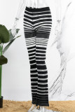 Pantalones de retazos de altavoz de cintura baja transparentes de patchwork sólido sexy negro