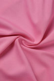 Rosa sexiga solida urholkade genomskinliga rygglösa badkläder