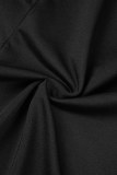 Robes de robe de fronde de col en V dos nu en patchwork solide noir sexy