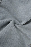 Faldas de mezclilla flacas de cintura alta de patchwork sólido casual azul bebé