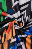 Combinaisons décontracté imprimé patchwork demi col roulé régulier multicolore