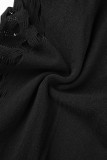 Robes de jupe enveloppées sans bretelles sans bretelles noires sexy solides évidées