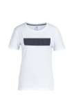 Witte casual straatprint patchwork letter-T-shirts