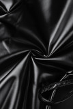 黒のセクシーなカジュアルソリッド中空スキニーハイウエストペンシルソリッドカラーパンツ