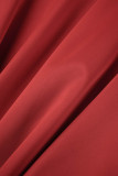Robes de robe sans manches à col rond décontractées rouges