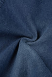 Ковбойские синие сексуальные повседневные однотонные облегающие джинсовые комбинезоны без рукавов с v-образным вырезом