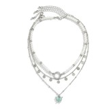 Weiße lässige geometrische Patchwork-Perlen-Schmetterlings-Halsketten