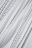 インクグリーン カジュアル ソリッド パッチワーク V ネック 半袖 ドレス ドレス