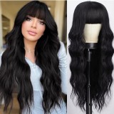 Black Casual Solid Patchwork Wigs