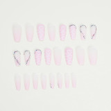Pasta de uñas de diamantes de imitación de patchwork informal rosa (sujeto al objeto real)