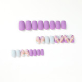 Pasta de uñas de patchwork con estampado de simplicidad diaria casual púrpura