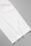Pagliaccetto normale con scollo a V patchwork scavato a fascia casual casual bianco alla moda