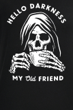 Vita Casual Daily Print Skull Patchwork O-hals T-shirts
