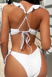 Sexy Badebekleidung mit festem Verband in Weiß (mit Polsterung)