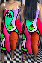 Цветное сексуальное длинное платье на бретельках с открытой спиной и длинными рукавами Платья больших размеров