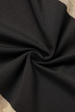 ブラック セクシー ストリート パーティー カラー ランプ パッチワーク シースルー スパゲッティ ストラップ ペンシル スカート ドレス