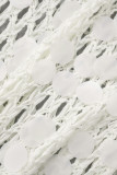 Copricostume da bagno patchwork con paillettes scavate in tinta unita sexy color albicocca