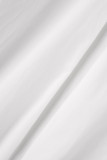 Белые повседневные однотонные лоскутные оборки с косым воротником без рукавов из двух частей