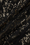 Negro sexy sólido patchwork correa de espagueti lápiz falda vestidos