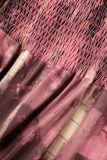 Rosa Sexy Street Vacation Tie Dye Patchwork Volant Trägerloses Strandkleid