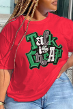 T-shirt con collo o patchwork con stampa vintage di Black Street