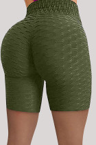 Calções esportivos esportivos casuais verde exército sólidos básicos de cintura alta skinny shorts de ioga