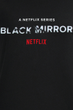 Черные повседневные футболки с винтажным принтом в стиле пэчворк и круглым вырезом