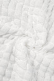 Robes de grande taille blanches décontractées solides basiques demi col roulé à manches courtes