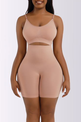 Skin Color Sexy Solid Patchwork Sharpwear