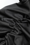 Décoration d'accessoires en métal solide noir Sexy pli découpé crayon maigre bas de couleur unie