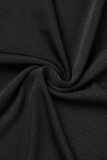 Svarta Casual Solid Basic V-hals ärmlösa klänningar