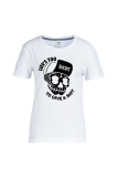Svarta Casual Daily Print Patchwork O-hals T-shirts