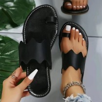 Sapatos confortáveis ​​redondos de patchwork preto casual cor sólida