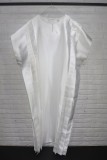 Белое повседневное однотонное длинное платье в стиле пэчворк с круглым вырезом Платья больших размеров