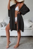 Blanc Sexy Casual Solide Cardigan Maillots De Bain Cover Up