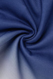 Blu Casual Sweet Street Cambiamento graduale Pantaloni larghi con stampa di posizionamento dritto