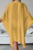 Copricostume da bagno in cardigan solido casual sexy giallo