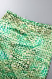 Due pezzi a maniche lunghe di base O collo con stampa casual verde