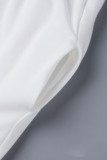 Blanco Casual Sólido Básico O Cuello Vestido Largo Vestidos