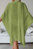 Lake Green Sexy Casual Solid Cardigan Maillots de bain Cover Up