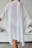 Caqui Sexy Casual Solid Cardigan Trajes de baño Cubrir