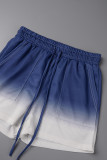 Giallo Casual Sweet Street Cambiamento graduale Pantaloni larghi con stampa di posizionamento dritto