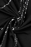Zwarte Sexy Formele Hot Drilling Hot Drill V-hals schede jurken