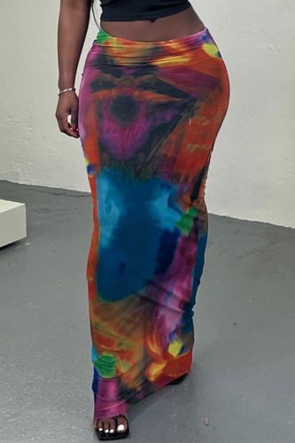 Многоцветный уличный принт в стиле пэчворк Узкие брюки с высокой талией и карандашом с полным принтом